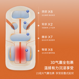 Full Body Massage Mattress Electric Airbag 21 Airbags Neck Back Waist Hip Leg Massage With Heat Therapy - Product Image 1