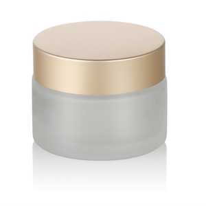 Vaso glassato di vetro 50ml 100ml 120ml con il coperchio di alluminio dell'oro opaco - Product Image 2