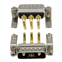 Konektor D-SUB 3W3 3V3 Male Female Sudut Kanan PCB Mount Arus Tinggi Daya Soket D-Sub dengan Braket Emas Padat