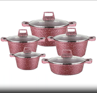 Ensemble de 10 casseroles en aluminium antiadhésif robuste, ensemble de batterie de cuisine en aluminium, casserole à fond plat spéciale, casserole à lait