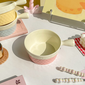 Juego de tazones de cerámica Hakuna Matata apilables con asa para comida, café, té y fiestas. - Product Image 4