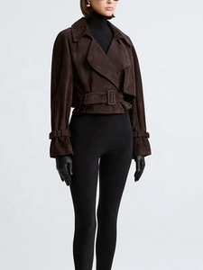 Áo khoác ngắn cổ điển mùa đông OUDINA 2025 kiểu dáng đường phố, có dây lưng, chất liệu casual dành cho nữ - Product Image 3