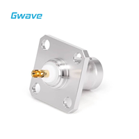 Connecteur RF remplaçable sur le terrain femelle BNC espacement de la bride à 4 trous matériau en laiton de 13.1mm pour les applications de PCB DC-4GHz de Pot de soudure