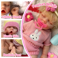 Poupée Reborn de 30 cm avec sucette, entièrement en silicone, fille, avec greffe de cheveux professionnelle, vente en gros, objets d'art de collection