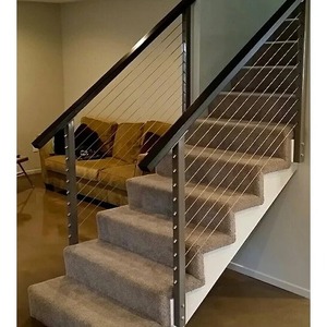 <span class=keywords><strong>Rampe</strong></span> à câbles mince <span class=keywords><strong>et</strong></span> peu encombrante avec poteau métallique à support stable pour escalier intérieur (loft) <span class=keywords><strong>et</strong></span> extérieur (jardin) - Product Image 3