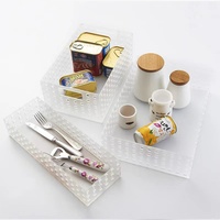 Boîte de rangement de bureau en plastique creuse et respirante avec poignée, plusieurs tailles, pour télécommandes et fournitures de bureau