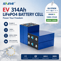 Cellule de batterie LiFePO4 prismatique EV314AH 3.2V 314Ah Grade A, 12000 cycles profonds, pour stockage d'énergie solaire domestique, vente en gros, stock UE