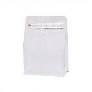 Bolsas de Café Blancas con Válvula, Resistentes a la Humedad, de Aluminio, con Fondo Plano, Sellables con Calor, con Cierre Hermético, para Alimentos, Supermercado - Product Image 1