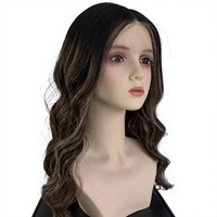 Perruque en cheveux humains brun caramel sel et poivre, multi-densité, sans colle, bonnet ajustable, perruque Lace Front nouée à la main pour femmes, pour la repousse des cheveux