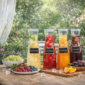 <span class=keywords><strong>Carafe</strong></span> à lait en verre transparent de 350 ml, 500 ml, 1000 ml avec logo personnalisé |   Bouteille à boisson épaisse et durable pour jus, <span class=keywords><strong>eau</strong></span>, lait - Product Image 2