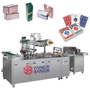 YB-SW90 Factory Price Automatic Soap Chocolate Perfume Box Card Bop Film Over Wrapping Packaging Cellophane Wrapping Machine