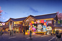 Installations de lanternes LED en soie motif Panda chinois pour Diwali, célébrations de remise des diplômes, zones scéniques, quartiers commerciaux - Couleurs personnalisées