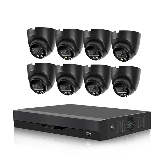 Black/White 2MP 4MP 8MP Sim Card Full Color Motion Detection Audio Security NVR Cloud CMOS 4K POE IP Camera System
