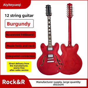 Vente directe usine <span class=keywords><strong>Guitare</strong></span> électrique jazz à douze cordes avec corps semi-creux en érable et trou en F - Product Image 5