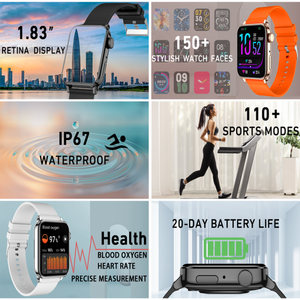 2025 xu hướng thông minh đồng hồ chất lượng cao T93 1.83 inch sức khỏe Màn hình đa-locomotion chế độ thời tiết đẩy Đồng hồ Unisex - Product Image 3