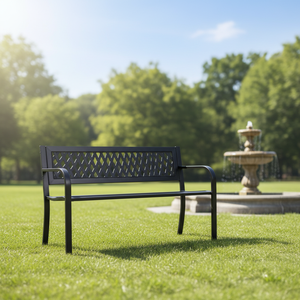 Leisure Traditional Outdoor Steel Double Seat Garden Patio Park Gym-Weatherproof Handcrafted Customized Colors - Product Image 1