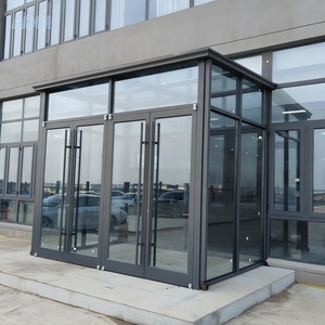 Maison à ossature en aluminium avec porte d'entrée à double battant sur mesure de type KFC, porte de <span class=keywords><strong>mezzanine</strong></span> en <span class=keywords><strong>verre</strong></span> coloré manuelle - Product Image 1