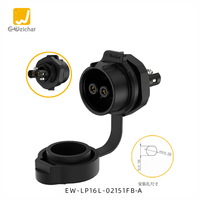 Connecteur d'aviation LP16 Power 2 à 3 broches en plastique PBT avec vis de verrouillage de pôle, étanche IP68, 2m, 20A 400V, avec raccord en alliage de cuivre