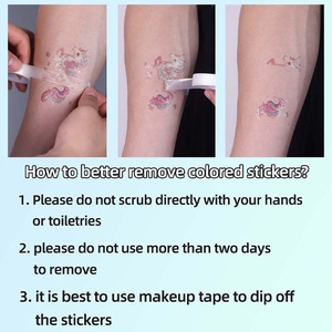 Autocollants de <span class=keywords><strong>tatouage</strong></span> en papier résistants à l'eau, estampés or, imprimés par transfert d'eau, motif goutte d'eau, maquillage visage imitation lune, pour l'exportation - Product Image 4