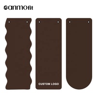 Tapis de yoga en caoutchouc naturel rectangulaire, forme vague, antidérapant, avec œillets perforés pour suspension murale, 4,5 mm, logo personnalisé, plusieurs couleurs