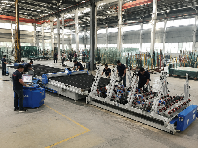 Large Format CE Approved CNC Float Glass Cutting Line GS-CNC-6133 for Architectural Curtain Wall Insulated Window Glass Factory