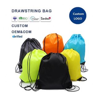 Proveedor de Vietnam Material suave Poliéster 420D Cordón Casual Logotipo de aduana Impresión Mochila Cordón Mochila Bolsas deportivas - Product Image 1