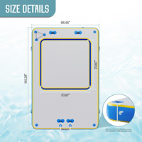 Dock flottant gonflable multi-personnes pour 5 à 10 passagers, construction en PVC Drop Stitch, série DT, pour usage en hôtel-resort, intérieur/extérieur