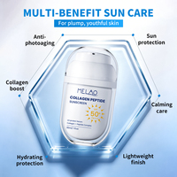 Crème solaire SPF 50 multi-peptides, collagène, hydratation intense, texture lisse, protection imperméable pour l'extérieur, usage quotidien, 30 ml