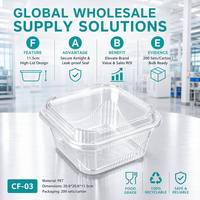 Boîte d'emballage alimentaire transparente en PET de qualité alimentaire, épaisseur 2 mm, avec couvercle, modèle CF-03, pour pâtisserie, gâteau, pain, dessert