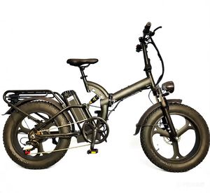 Vélo de montagne électrique pliable JIMANO 7 vitesses, cadre en aluminium, pneus larges, moteur à moyeu arrière, batterie au lithium pour les sentiers urbains et montagneux enneigés - Product Image 1