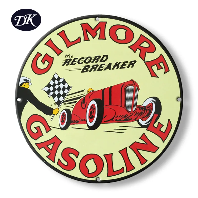 VINTAGE GILMORE GASOLINE PORCELAIN RACING FUEL GAS AUTO FIRESTONE CHAMPION SIGN