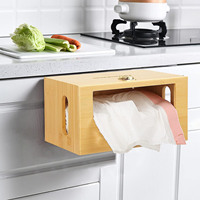 Ménage Cuisine Sous Évier Poubelle Porte-Sac Distributeur Mural Bambou Sac En Plastique Boîte De Rangement Organisateur
