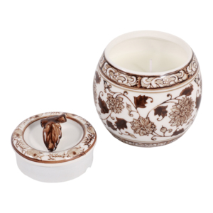Candela profumata in ceramica con coperchio, design Chinoiserie, per decorazioni domestiche, uso interno ed esterno - Product Image 3