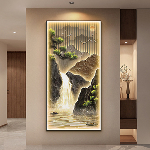 <span class=keywords><strong>Pintura</strong></span> <span class=keywords><strong>de</strong></span> <span class=keywords><strong>Paisaje</strong></span> Personalizada al por Mayor con Luz LED y Marco Metálico para Decoración <span class=keywords><strong>de</strong></span> Porche, Arte Mural para Pared - Product Image 3