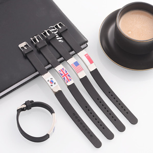 Pulsera de Silicona con Bandera Nacional Personalizada con Impresión UV, Recuerdo de Acero Inoxidable para Fiestas DAMAI - Product Image 1