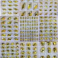 Haute qualité K9 diamant feuille 10*20/14*30 Flatback strass coudre sur cristal ab coudre sur strass