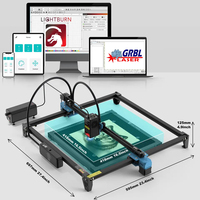 Graveur laser 3D portable haute précision pour bois, TTS 20W, protection oculaire, assistance pneumatique, zone de travail 418*418mm, vitesse 500mm/s