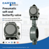 Válvula de Mariposa Eléctrica de Accionamiento Neumático con Sello de Goma, Acero Inoxidable 316L, Acción Simple, Asiento de PTFE, para Gas, Ácidos Débiles y Álcalis