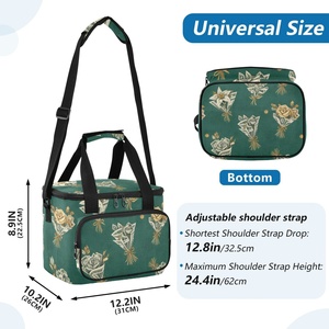 Hawaiian Custom Green Print Large Capacity Waterproof Insulated Cooler <b>Bags</b> Thermal Tote <b>Lunch</b> <b>Bag</b> for Women Men - Product Image 2