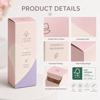 Boîte d'emballage cosmétique biodégradable personnalisée, boîte cadeau pour soins de la peau, boîte en papier couché, emballage de maquillage, matériaux recyclés