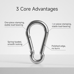 Chinesischer ovaler Gabelkarabiner mit Riegel aus Edelstahl für die Wasseraufbereitung - Product Image 3