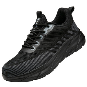 Safety <b>Shoes</b> <b>Men</b> Steel Toe Black Low Top Anti Slip Breathable <b>Work</b> <b>Shoe</b> - Product Image 1