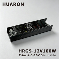 Iluminación LED Pequeña HRGS-100-12 de Fábrica, 100W, Regulable 0-10V, Cable Blindado de 2 Núcleos, Sin Parpadeo 0V, Protección Contra Cortocircuitos, IP20