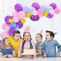 Traumhaftes Regenbogen-Lollipop-Folienballon-Set Erdbeer-Polka-Dot-Ballon-Kombination für Kindergeburtstags-Dekoration