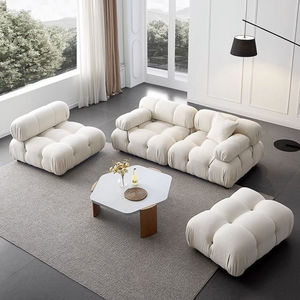 Dareko Design moderne Mario <span class=keywords><strong>Bellini</strong></span> Boucle canapé modulaire en forme de L meuble de salon en velours compressé dans la boîte - Product Image 1