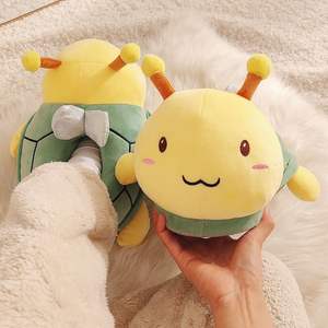 Pantuflas de Invierno de Algodón, Pantuflas de Casa Unisex para Parejas, Tortuga, Abeja, Tiburón, Miel, Divertidas, de Felpa, con Suela de Goma - Product Image 6