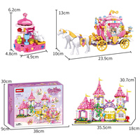Juego de Bloques de Construcción Educativos Woma Toys, Modelo de Castillo de Princesa y Carruaje para Niñas, Casa de Juegos de Hadas para Niños (11054)