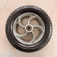 Roue pleine en mousse PU anti-crevaison 3.25-8 avec moyeu en plastique et roulement à rouleaux ou à billes pour chariot à main et brouette