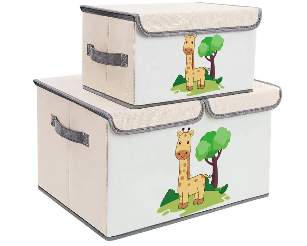 Caja de almacenamiento de jirafa, organizador plegable de gran capacidad para bebés, cofre de almacenamiento de juguetes, organizador de cesta para niños, cajas de almacenamiento para niños