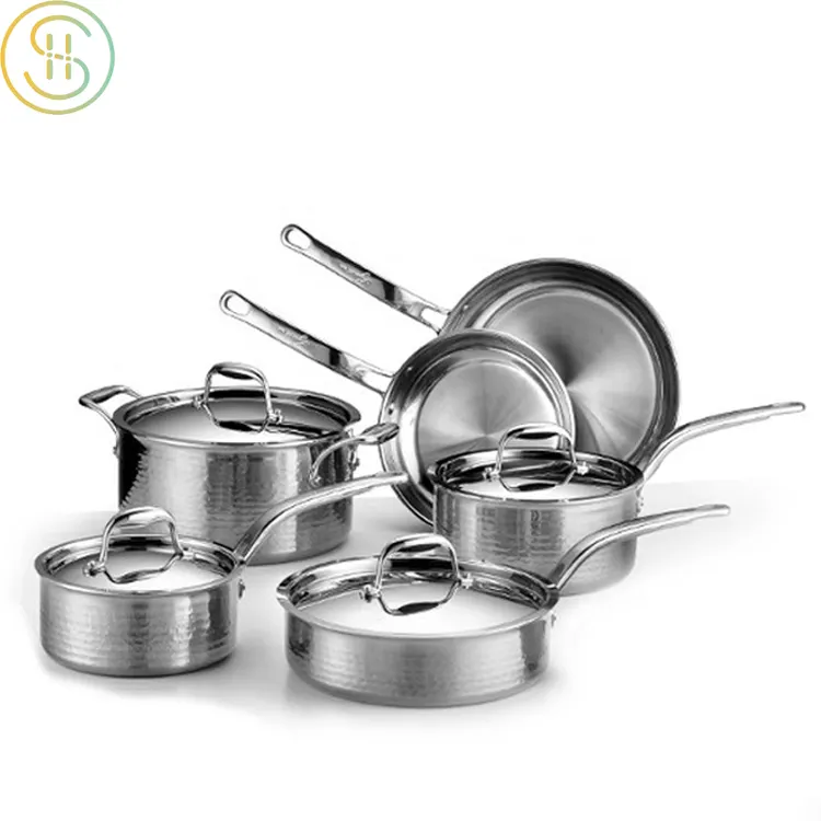 Kinox ustensiles de cuisine en acier inoxydable 10 pièces ensemble de casseroles avec couvercle en acier pour la maison cuisine restaurant